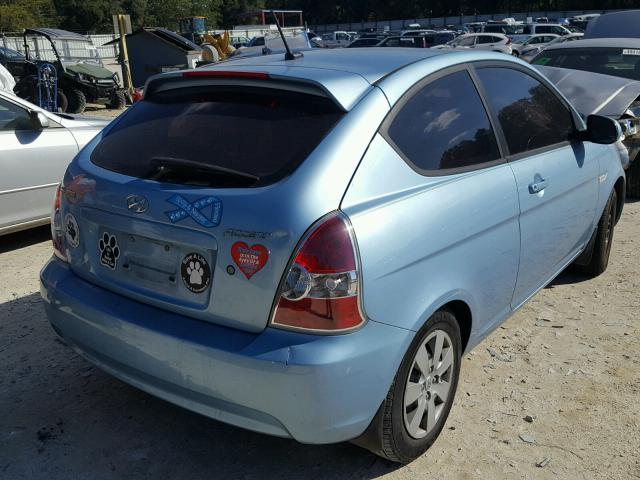 KMHCM3AC6AU170932 - 2010 HYUNDAI ACCENT BLU BLUE photo 4