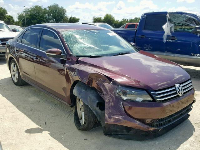 1VWBP7A33DC044114 - 2013 VOLKSWAGEN PASSAT SE MAROON photo 1