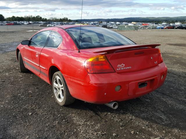 4C3AG42H61E076615 - 2001 CHRYSLER SEBRING LX RED photo 3