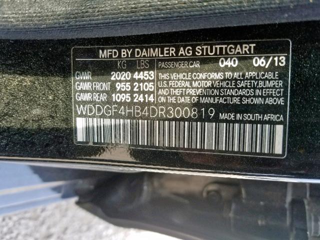 WDDGF4HB4DR300819 - 2013 MERCEDES-BENZ C 250 BLACK photo 10