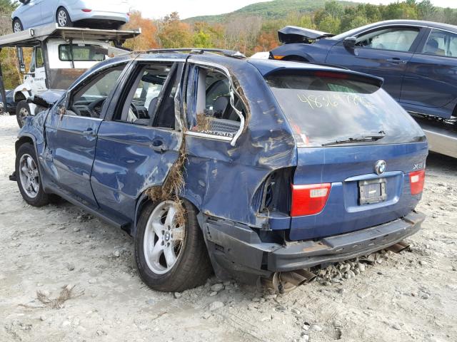 5UXFB33562LH31970 - 2002 BMW X5 4.4I BLUE photo 3