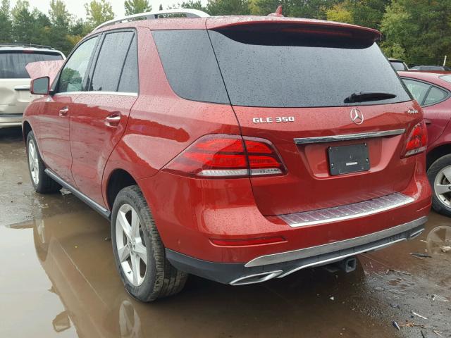 4JGDA5HB4HA967617 - 2017 MERCEDES-BENZ GLE 350 4M RED photo 3