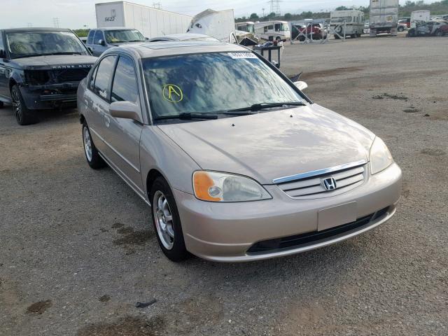 1HGES26701L000064 - 2001 HONDA CIVIC EX GOLD photo 1