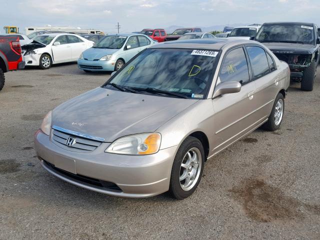 1HGES26701L000064 - 2001 HONDA CIVIC EX GOLD photo 2