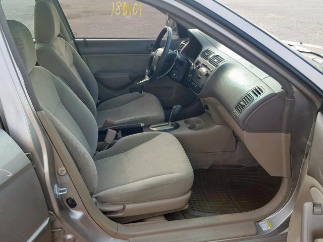 1HGES26701L000064 - 2001 HONDA CIVIC EX GOLD photo 5