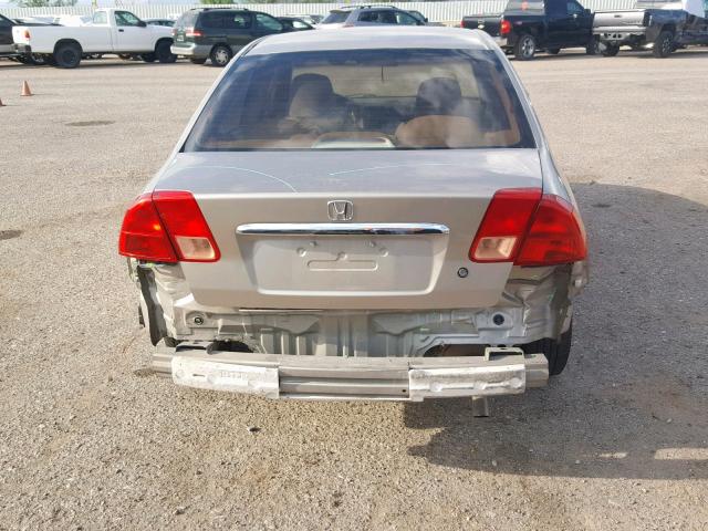 1HGES26701L000064 - 2001 HONDA CIVIC EX GOLD photo 9