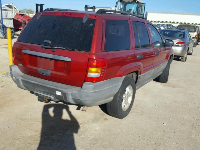 1J4GX48S82C118185 - 2002 JEEP GRAND CHER RED photo 4