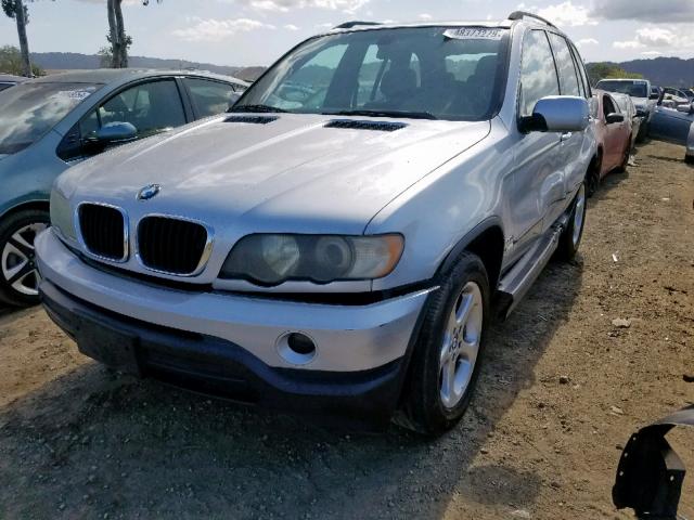 5UXFA53502LP37744 - 2002 BMW X5 3.0I SILVER photo 2