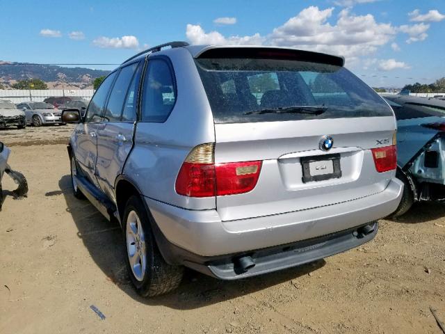 5UXFA53502LP37744 - 2002 BMW X5 3.0I SILVER photo 3