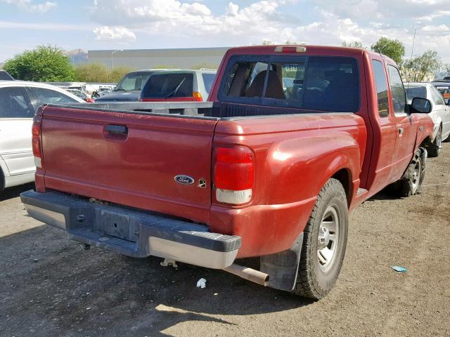 1FTYR14V6YPB20635 - 2000 FORD RANGER SUP RED photo 4