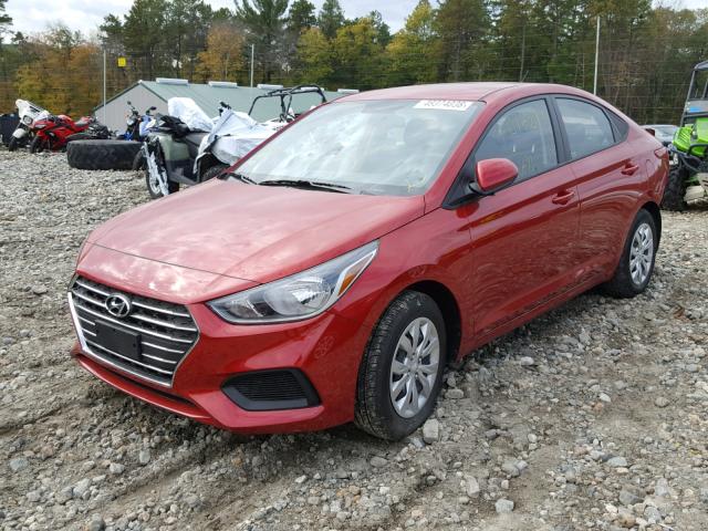 3KPC24A37KE040240 - 2019 HYUNDAI ACCENT SE RED photo 2