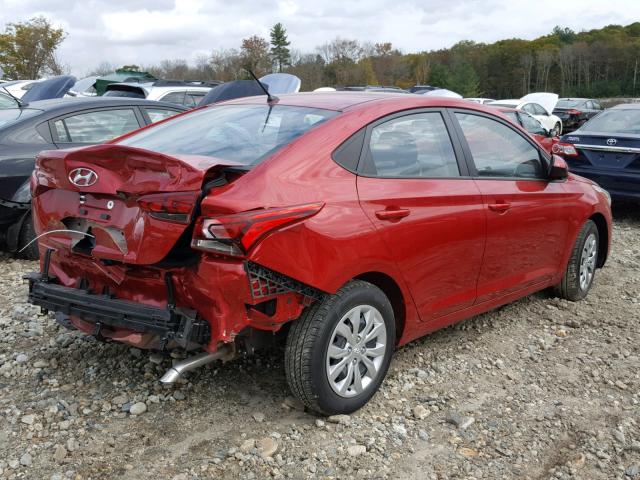 3KPC24A37KE040240 - 2019 HYUNDAI ACCENT SE RED photo 4