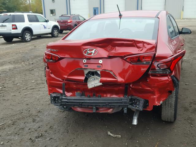 3KPC24A37KE040240 - 2019 HYUNDAI ACCENT SE RED photo 9