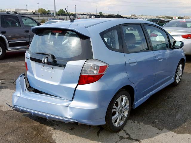 JHMGE88469S064341 - 2009 HONDA FIT SPORT BLUE photo 4