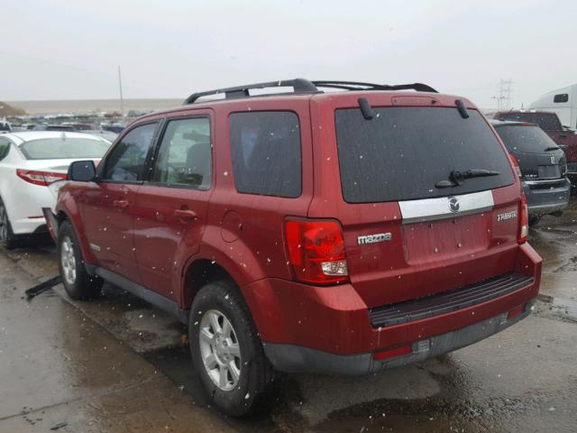 4F2CZ06158KM14359 - 2008 MAZDA TRIBUTE S RED photo 3