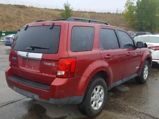 4F2CZ06158KM14359 - 2008 MAZDA TRIBUTE S RED photo 4