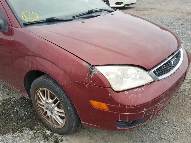 1FAHP34N97W265034 - 2007 FORD FOCUS ZX4 BURGUNDY photo 9