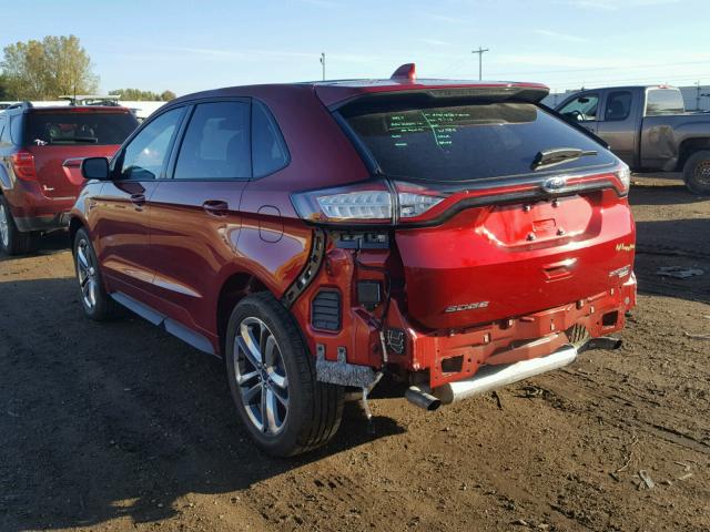 2FMPK4APXJBB51046 - 2018 FORD EDGE SPORT RED photo 3