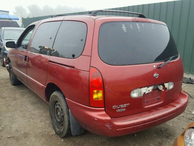 4N2XN11T4XD809032 - 1999 NISSAN QUEST SE RED photo 3