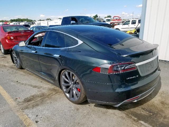 5YJSA1H28EFP66245 - 2014 TESLA MODEL S GREEN photo 3