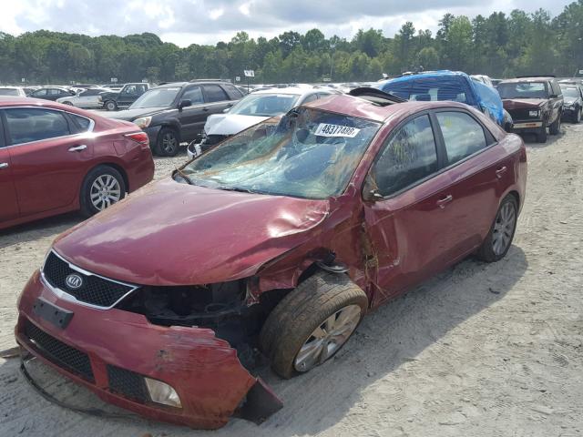 KNAFW4A34A5305558 - 2010 KIA FORTE SX BURGUNDY photo 2