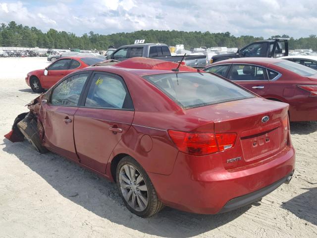 KNAFW4A34A5305558 - 2010 KIA FORTE SX BURGUNDY photo 3