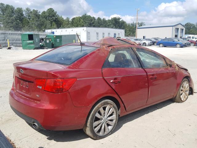 KNAFW4A34A5305558 - 2010 KIA FORTE SX BURGUNDY photo 4