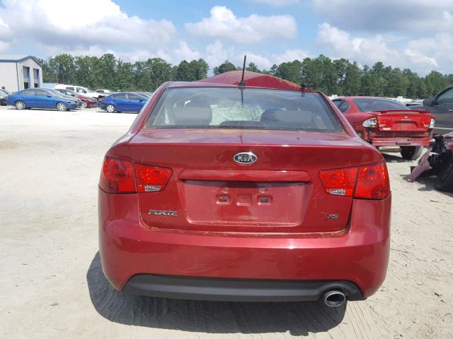 KNAFW4A34A5305558 - 2010 KIA FORTE SX BURGUNDY photo 9