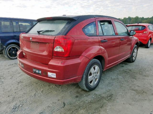 1B3HB28B67D127970 - 2007 DODGE CALIBER RED photo 4