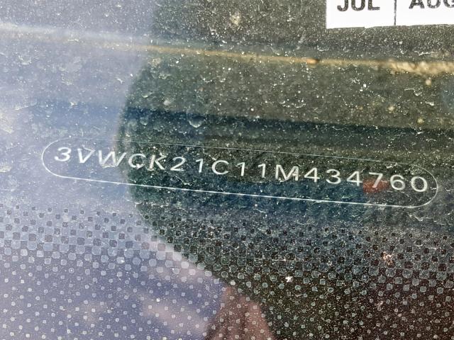 3VWCK21C11M434760 - 2001 VOLKSWAGEN NEW BEETLE ყვითელი ფოტო 10