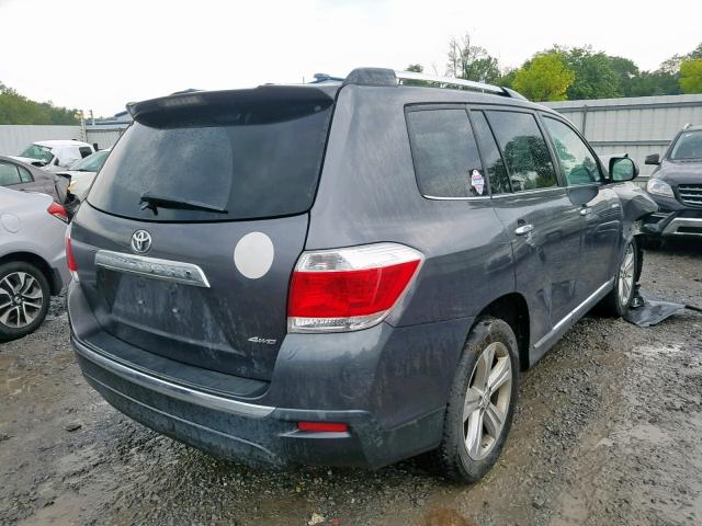 5TDDK3EH6DS240250 - 2013 TOYOTA HIGHLANDER GRAY photo 4