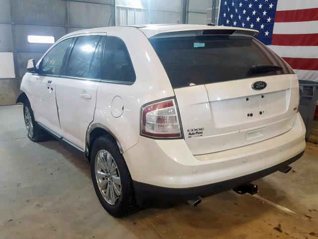 2FMDK3JC7ABA19355 - 2010 FORD EDGE SEL WHITE photo 3