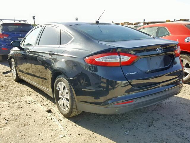 3FA6P0G72DR292044 - 2013 FORD FUSION S BLACK photo 3