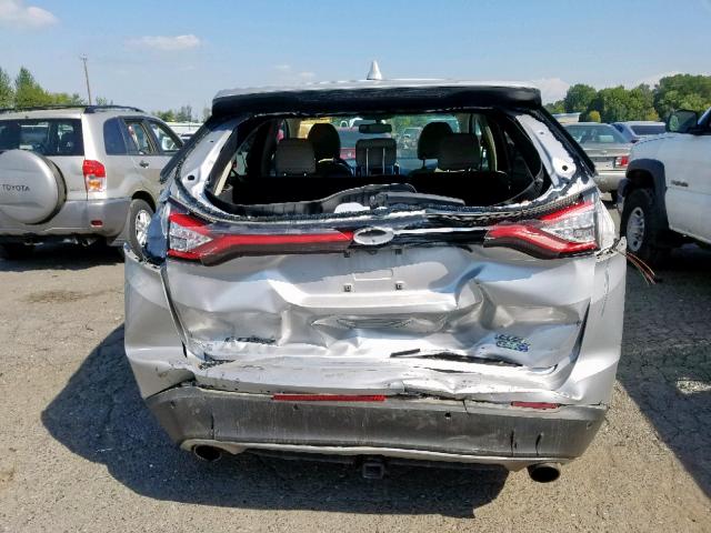 2FMPK4J93GBC59776 - 2016 FORD EDGE SEL SILVER photo 9