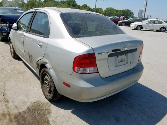 KL1TD52685B301988 - 2005 CHEVROLET AVEO BASE Сұр фото 3