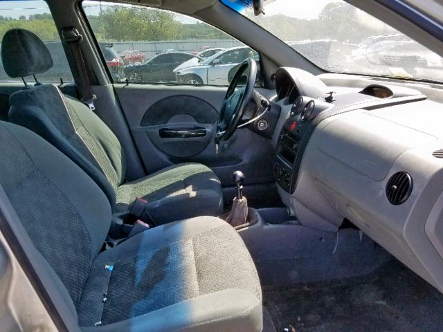 KL1TD52685B301988 - 2005 CHEVROLET AVEO BASE Сұр фото 5