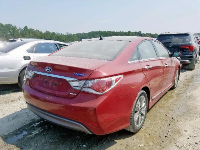 KMHEC4A41DA068504 - 2013 HYUNDAI SONATA HYB BURGUNDY photo 4