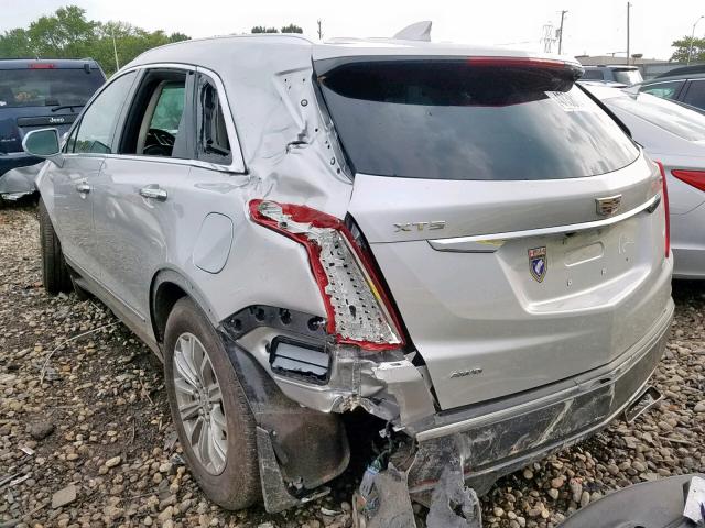 1GYKNDRS4HZ302317 - 2017 CADILLAC XT5 LUXURY SILVER photo 3