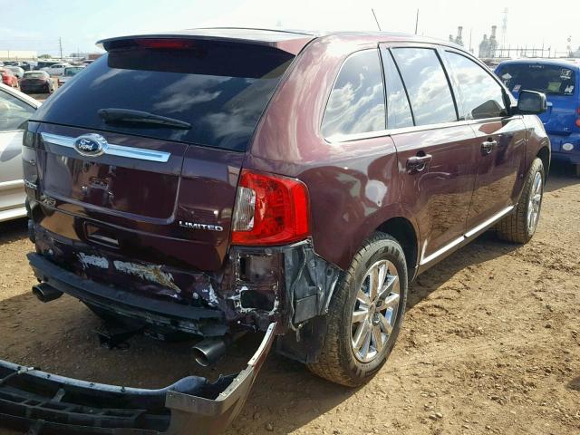 2FMDK3KC4BBA81022 - 2011 FORD EDGE LIMIT BURGUNDY photo 4