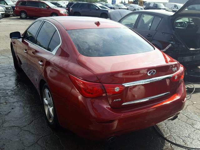 JN1BV7AR2EM696430 - 2014 INFINITI Q50 BASE BURGUNDY photo 3