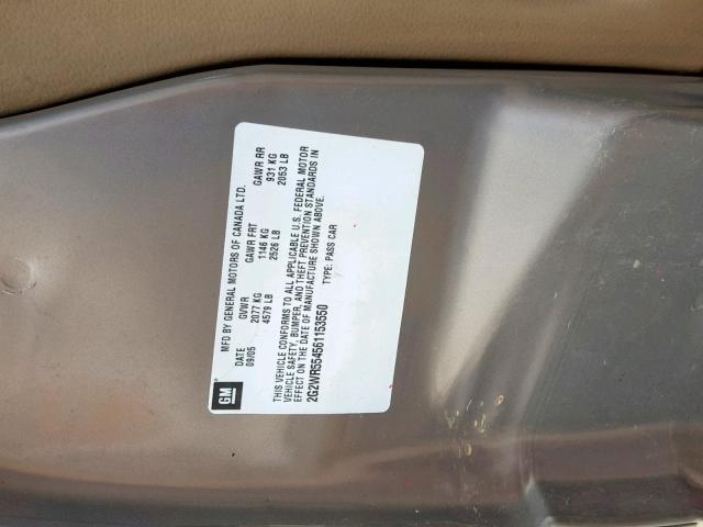 2G2WR554561153550 - 2006 PONTIAC GRAND PRIX BROWN photo 10