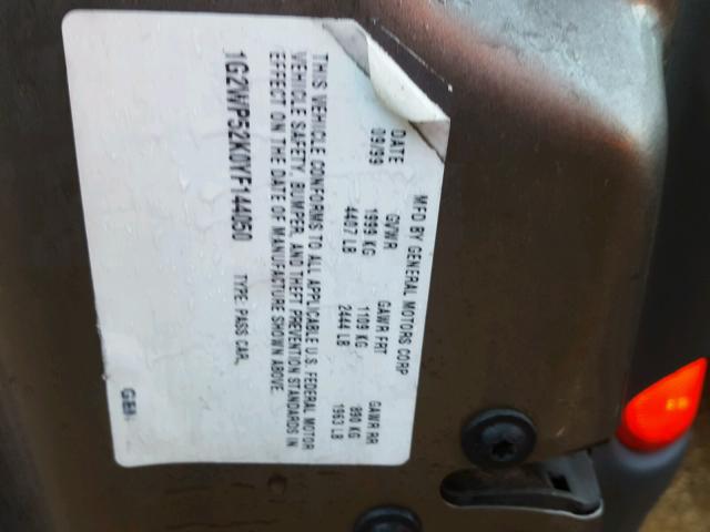 1G2WP52K0YF144050 - 2000 PONTIAC GRAND PRIX BROWN photo 10