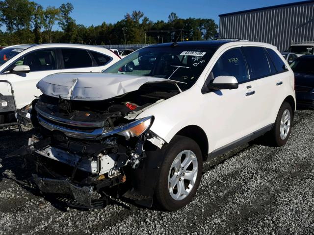 2FMDK3JC7BBB31123 - 2011 FORD EDGE SEL WHITE photo 2