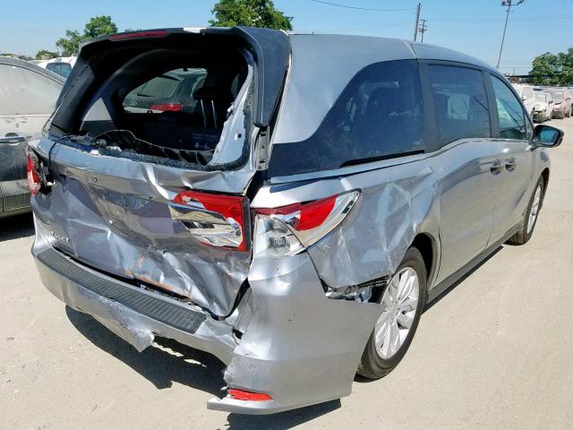 5FNRL6H27KB037235 - 2019 HONDA ODYSSEY LX SILVER photo 4