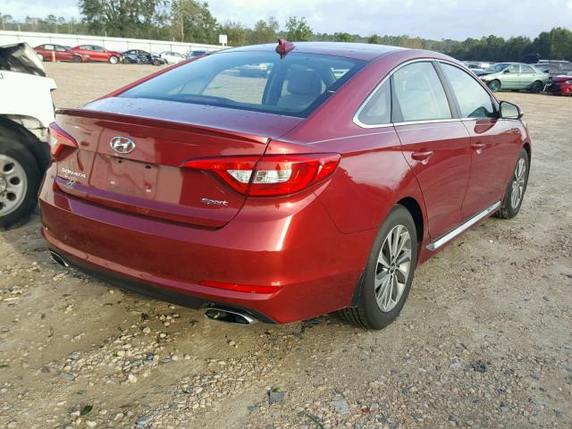 5NPE34AFXGH422264 - 2016 HYUNDAI SONATA SPO RED photo 4