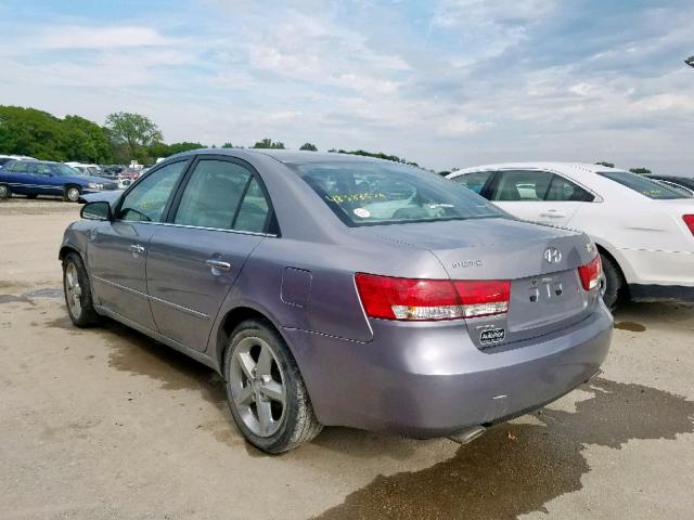 5NPEU46F77H192348 - 2007 HYUNDAI SONATA SE GRAY photo 3