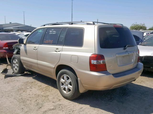 JTEDP21A160100547 - 2006 TOYOTA HIGHLANDER TAN photo 3