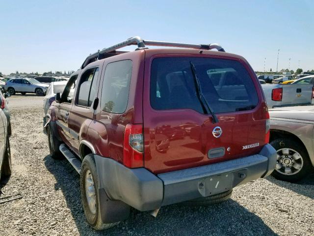 5N1ED28T34C651952 - 2004 NISSAN XTERRA XE MAROON photo 3