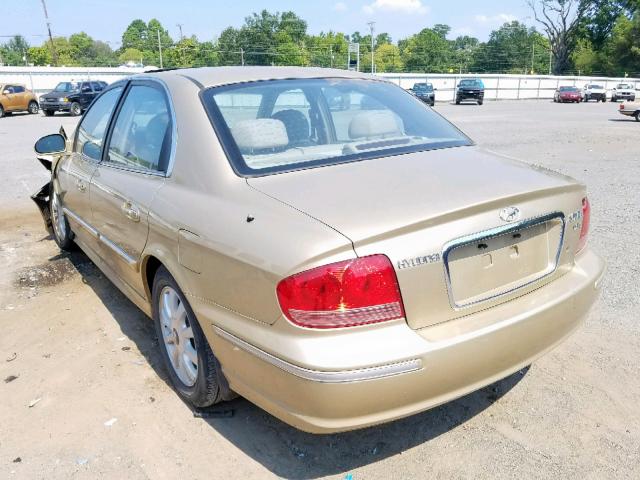 KMHWF35H63A771503 - 2003 HYUNDAI SONATA GLS GOLD photo 3