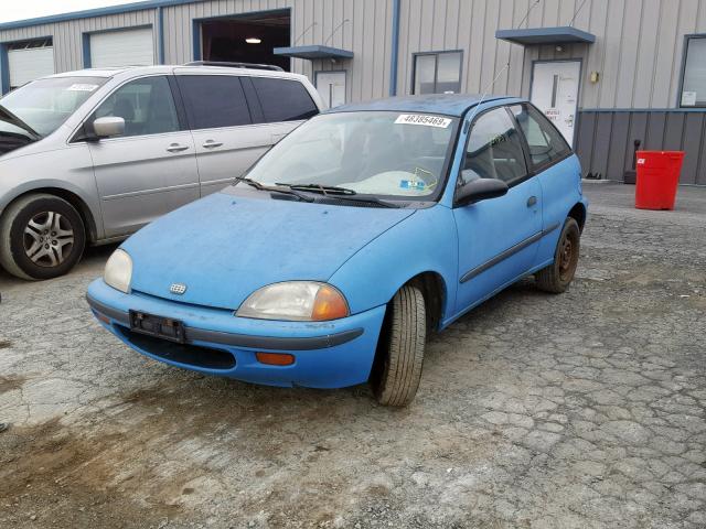 2C1MR2297T6717082 - 1996 GEO METRO BASE BLUE photo 2